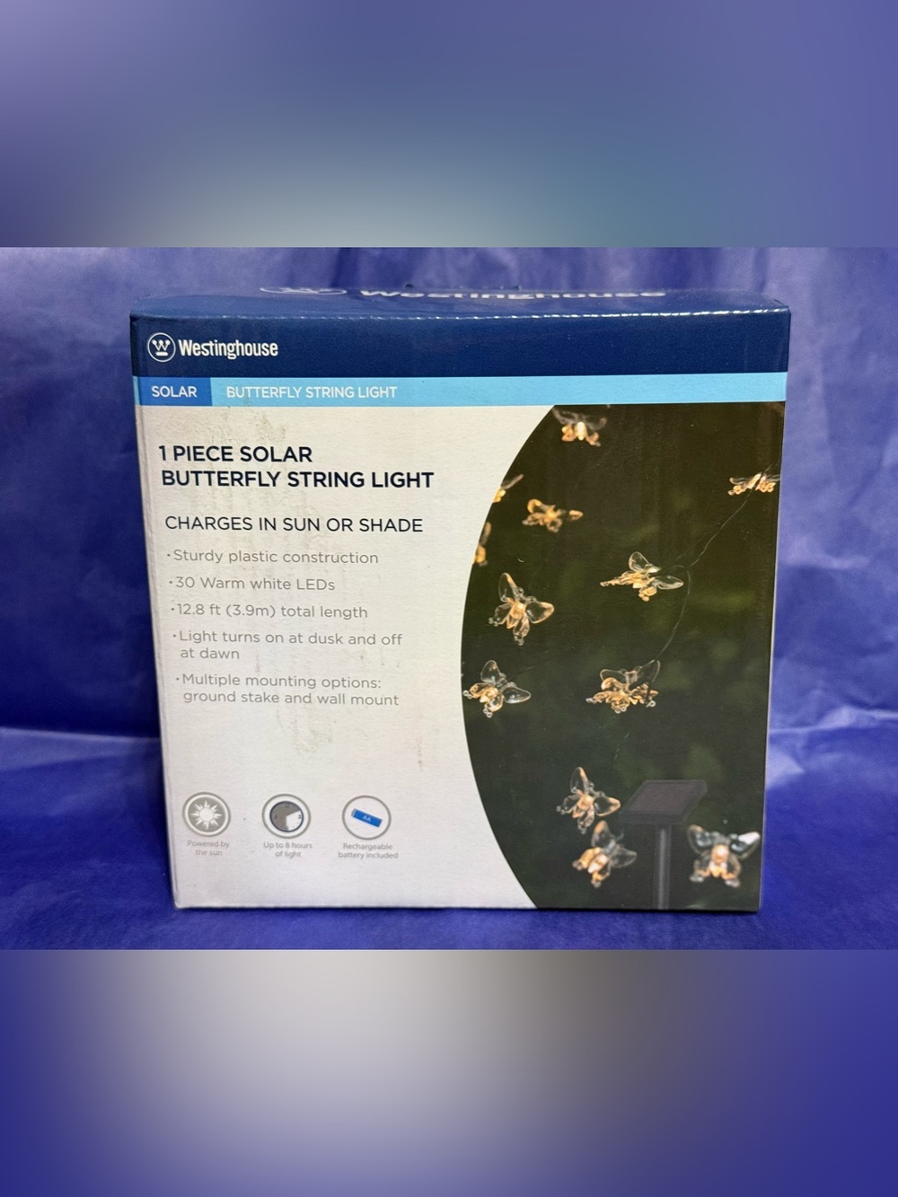 Solar Butterfly String Lights - Warm White